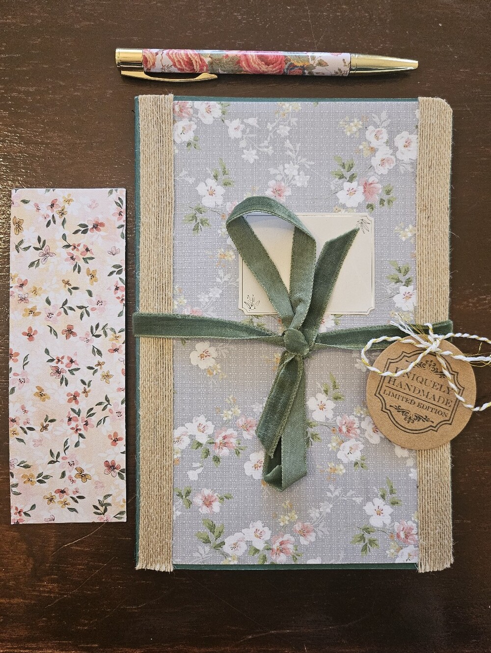Boutique Handmade Floral Journal Set • Cottagecore